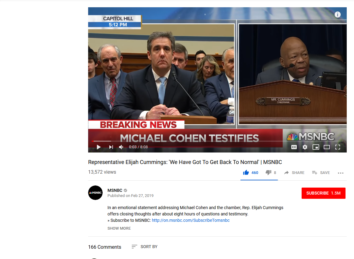 (79) Representative Elijah Cummings: ‘We Have Got To Get Back To Normal’ | MSNBC – YouTube