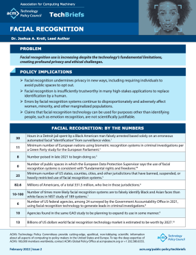 A New ACM TechBrief Spotlights Privacy, Ethics Problems with Facial Recognition Technology | ACM | TechBrief