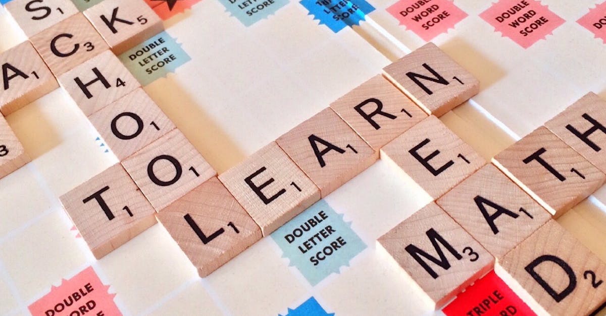 Close-up of Scrabble tiles forming words related to education and school.