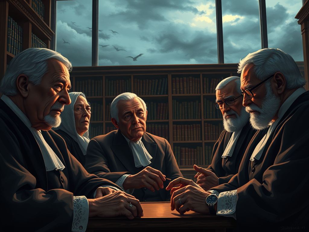 Retired judges warn that the rule of law is unraveling – AI image by WP.