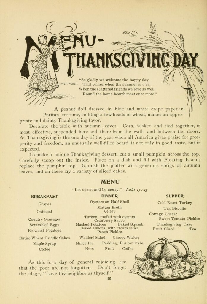 Fuel for the Festivities – The Thanksgiving Breakfasts of Yesteryear – Inside Adams
