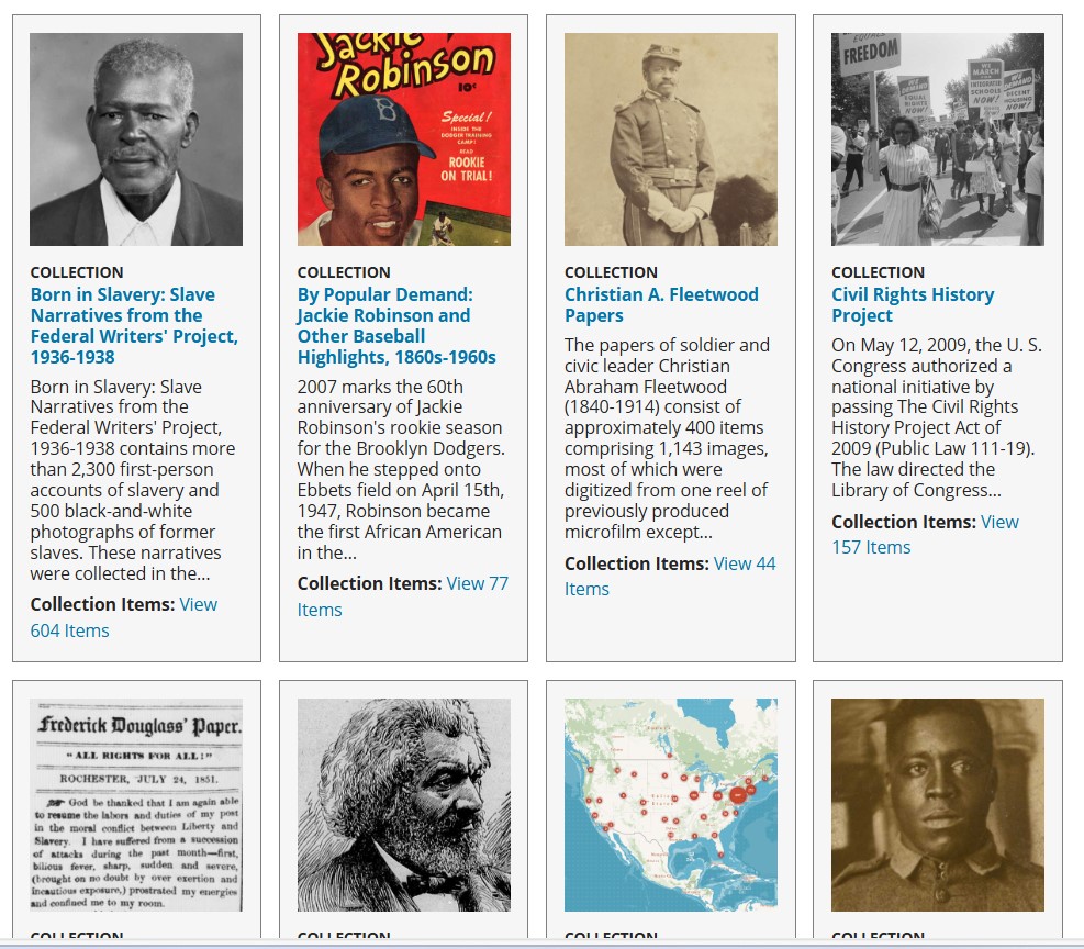 Resources for African American History Month: Selected Digital Collections – Teaching with the Library